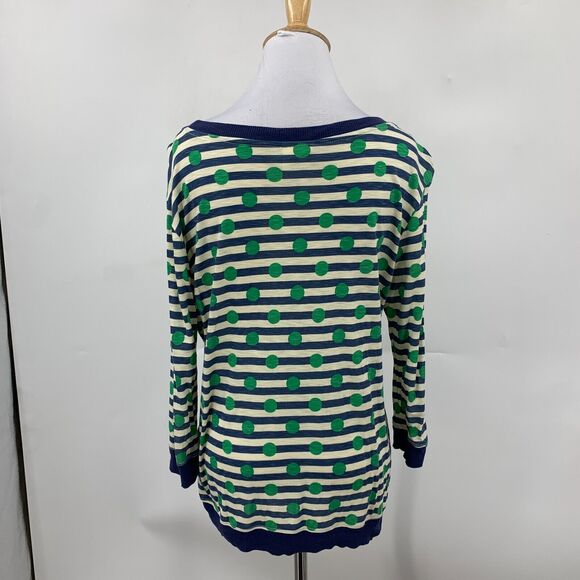 Anthropologie Porridge Gabby Shirt Women M Stripe Polka Dot Quarter Sleeve *READ - Picture 6 of 12